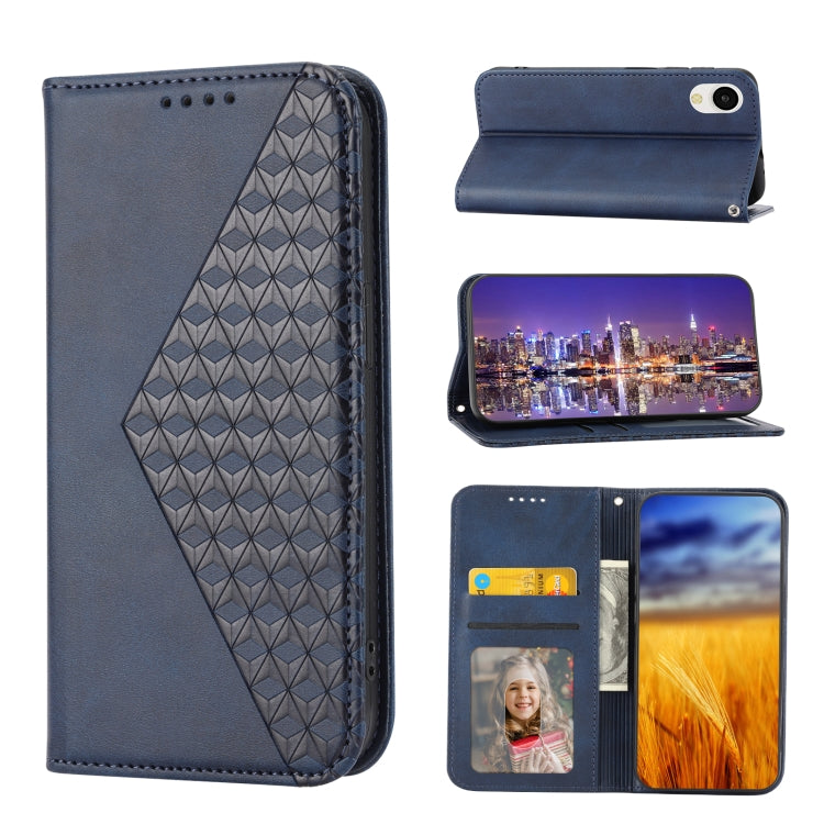 For Samsung Galaxy A23e/A23S/A23 5G/A22e Cubic Grid Calf Texture Magnetic Closure Leather Phone Case