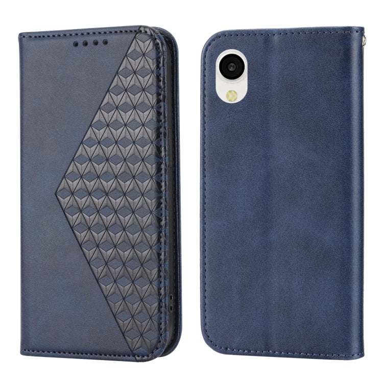 For Samsung Galaxy A23e/A23S/A23 5G/A22e Cubic Grid Calf Texture Magnetic Closure Leather Phone Case