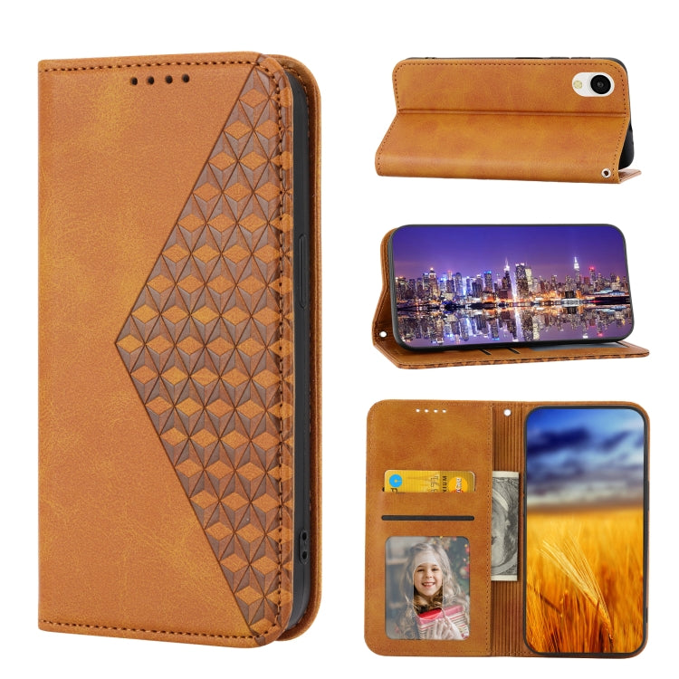 For Samsung Galaxy A23e/A23S/A23 5G/A22e Cubic Grid Calf Texture Magnetic Closure Leather Phone Case