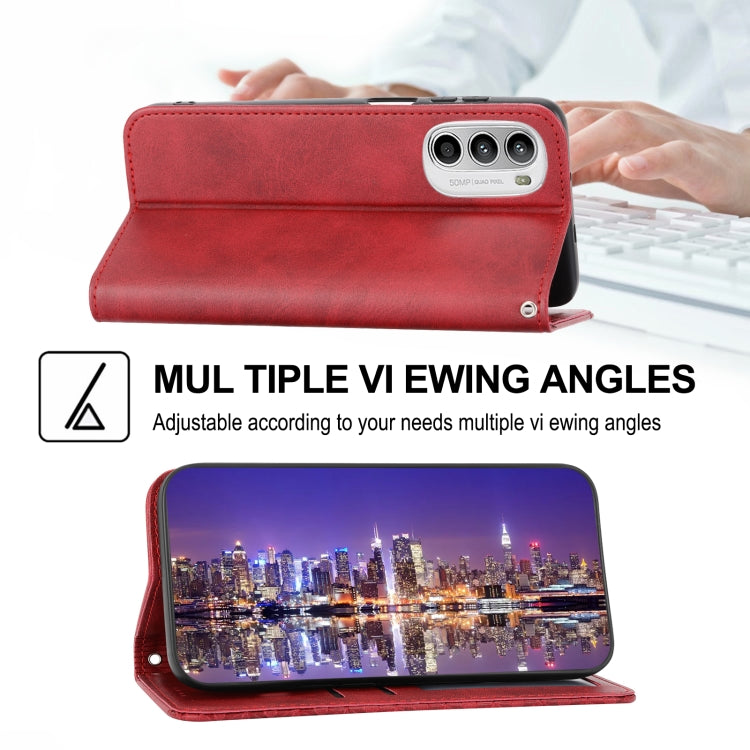 For Motorola Moto G22 4G/E32s Cubic Grid Calf Texture Magnetic Closure Leather Phone Case