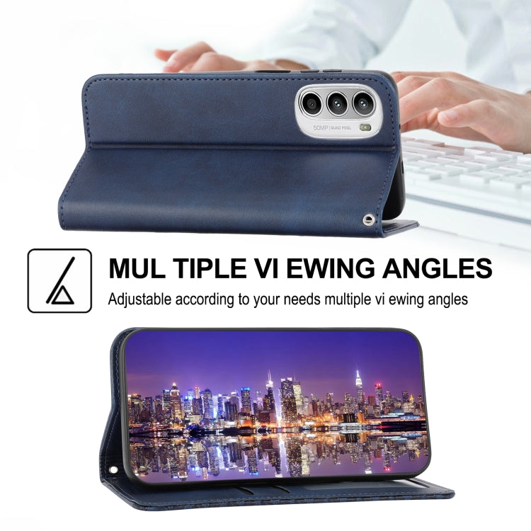 For Motorola Moto G Stylus 4G 2022 Cubic Grid Calf Texture Magnetic Closure Leather Phone Case