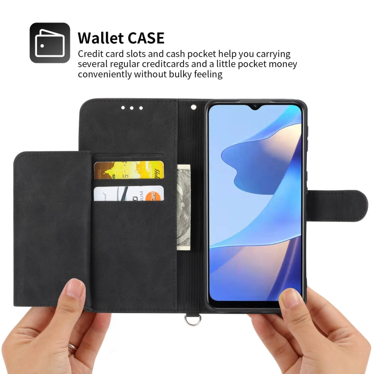 For Sharp Aquos sense 4 Skin-feel Flowers Embossed Wallet Leather Phone Case