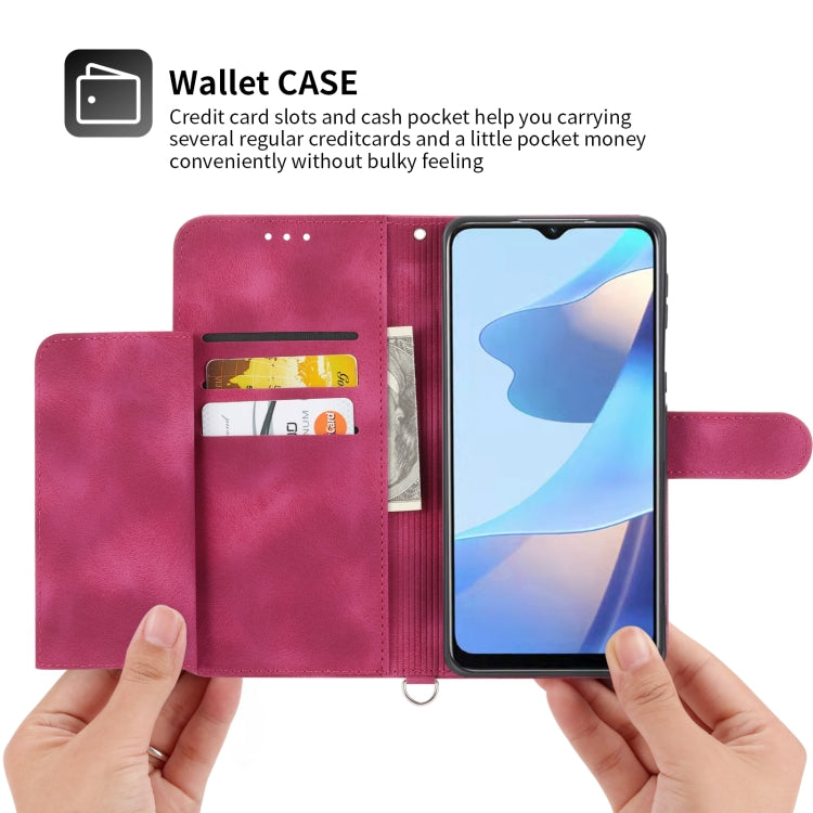 For Sharp Aquos sense 4 Skin-feel Flowers Embossed Wallet Leather Phone Case