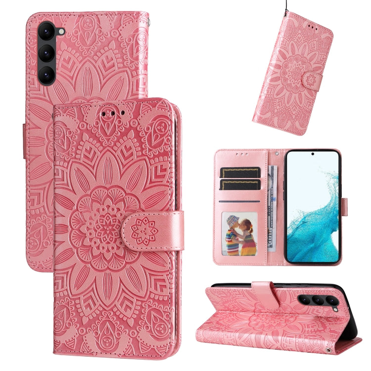 For Samsung Galaxy S23 5G Embossed Sunflower Leather Phone Case