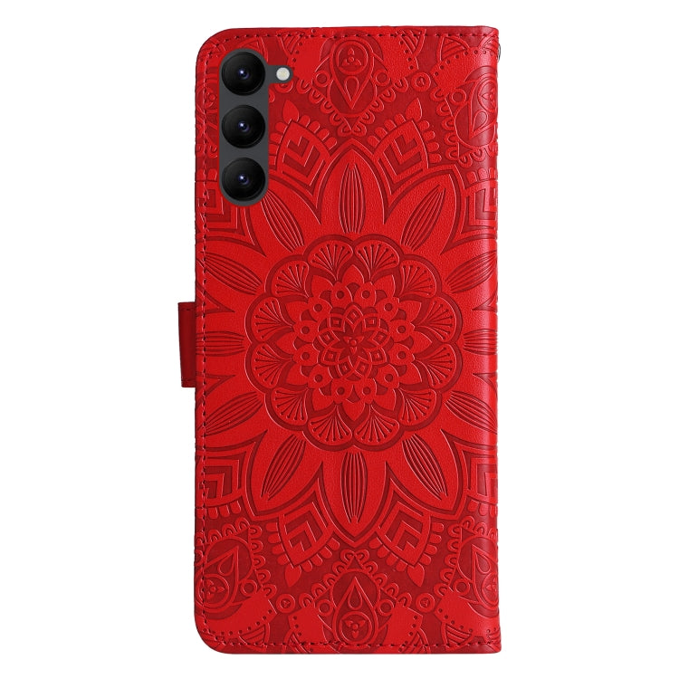 For Samsung Galaxy S23+ 5G Embossed Sunflower Leather Phone Case