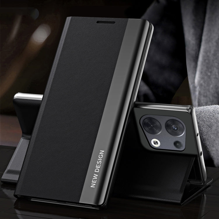 For OPPO Reno8 Side Electroplated Magnetic Leather Phone Case