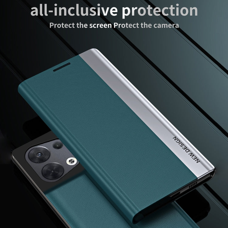 For OPPO Reno8 Side Electroplated Magnetic Leather Phone Case