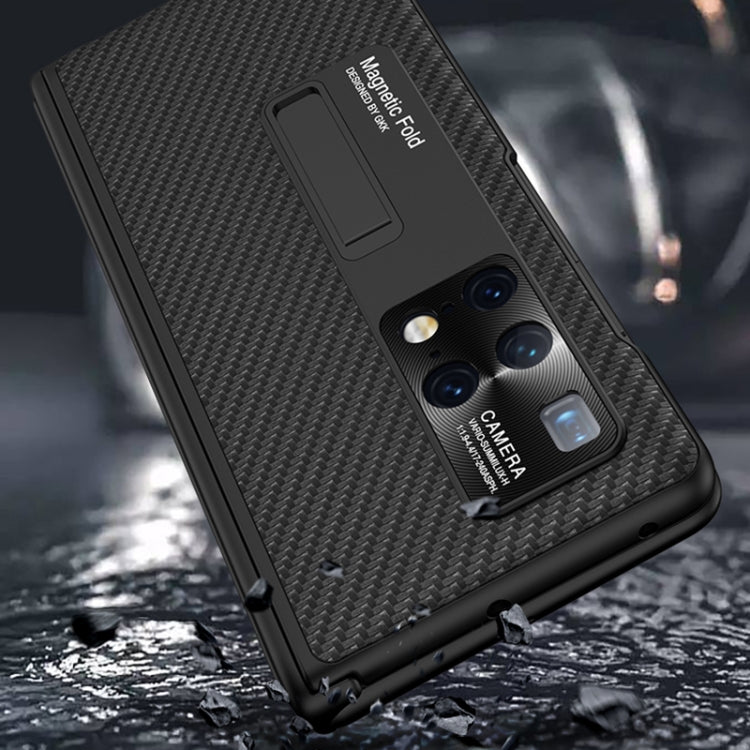 For Huawei Mate X2 GKK Magnetic Folding Plain Leather Full Coverage Phone Case with Hinges