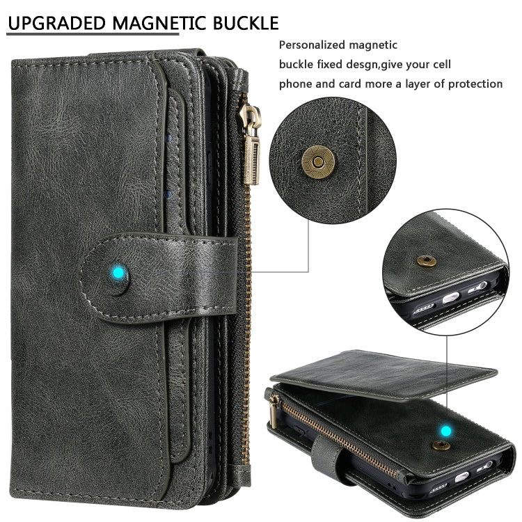 For iPhone 6 / 7 / 8 Multifunctional Retro Detachable Magnetic Horizontal Flip Leather Case with Card Slots & Holder & Wallet & Photo Frame