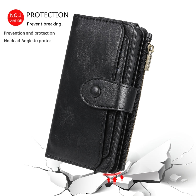 For iPhone 6 / 7 / 8 Multifunctional Retro Detachable Magnetic Horizontal Flip Leather Case with Card Slots & Holder & Wallet & Photo Frame