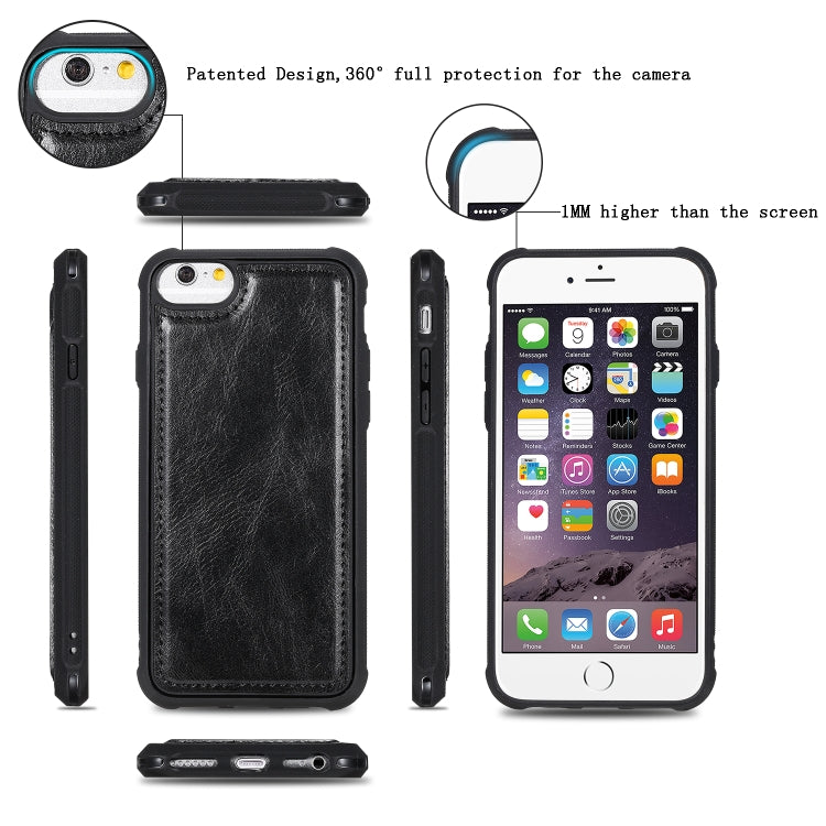 For iPhone 6 / 7 / 8 Multifunctional Retro Detachable Magnetic Horizontal Flip Leather Case with Card Slots & Holder & Wallet & Photo Frame
