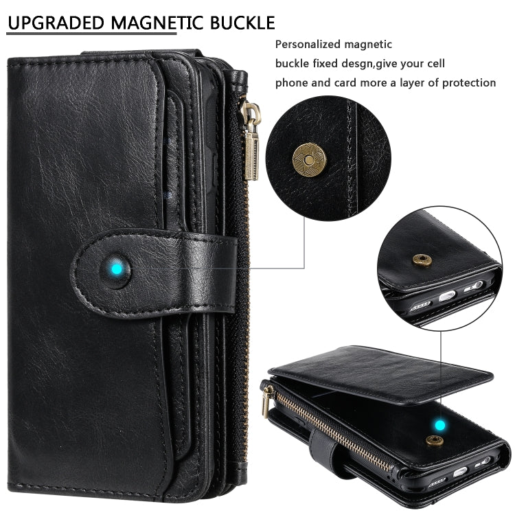 For iPhone 6 / 7 / 8 Multifunctional Retro Detachable Magnetic Horizontal Flip Leather Case with Card Slots & Holder & Wallet & Photo Frame