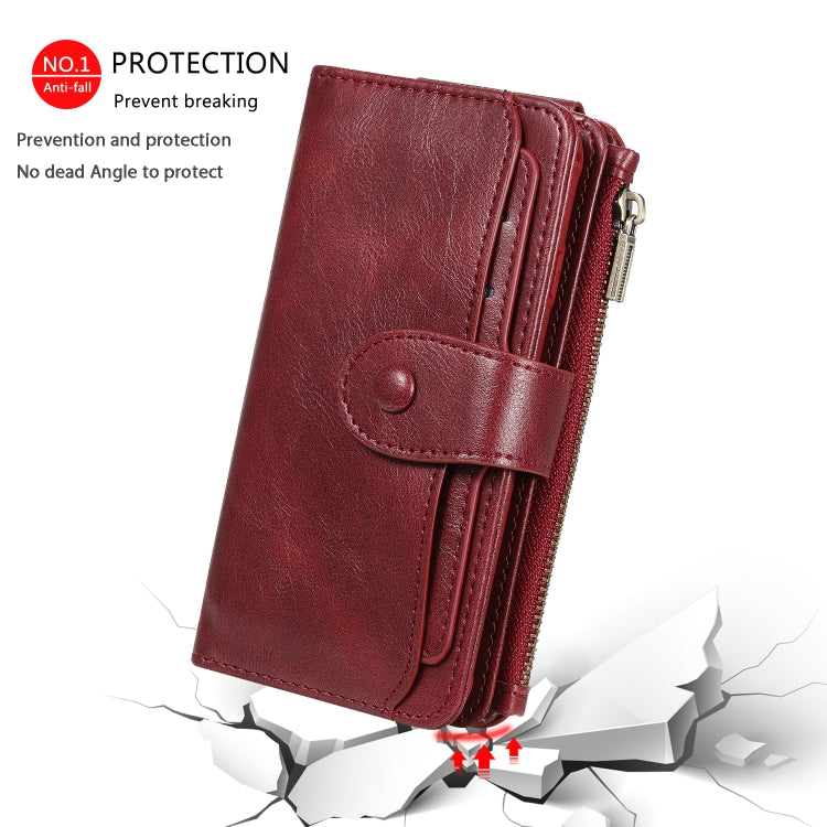 For iPhone 6 / 7 / 8 Multifunctional Retro Detachable Magnetic Horizontal Flip Leather Case with Card Slots & Holder & Wallet & Photo Frame