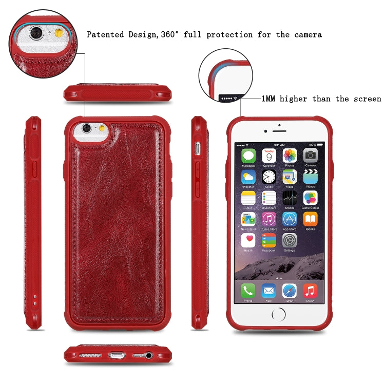 For iPhone 6 / 7 / 8 Multifunctional Retro Detachable Magnetic Horizontal Flip Leather Case with Card Slots & Holder & Wallet & Photo Frame