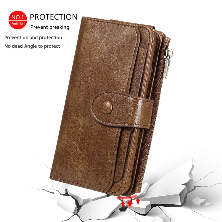 For iPhone 6 / 7 / 8 Multifunctional Retro Detachable Magnetic Horizontal Flip Leather Case with Card Slots & Holder & Wallet & Photo Frame