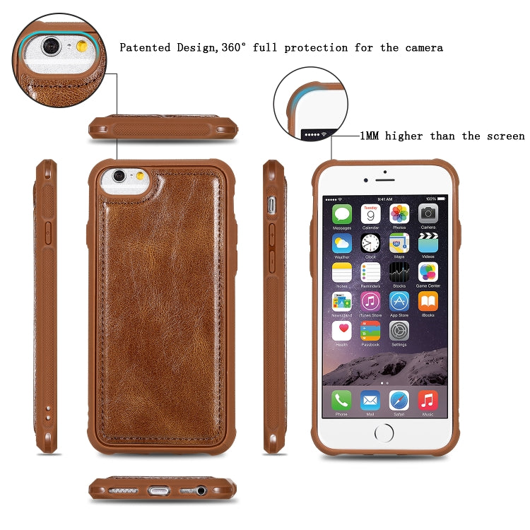 For iPhone 6 / 7 / 8 Multifunctional Retro Detachable Magnetic Horizontal Flip Leather Case with Card Slots & Holder & Wallet & Photo Frame