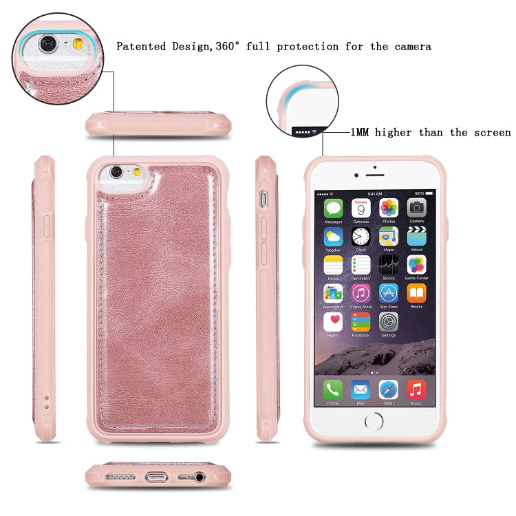 For iPhone 6 / 7 / 8 Multifunctional Retro Detachable Magnetic Horizontal Flip Leather Case with Card Slots & Holder & Wallet & Photo Frame