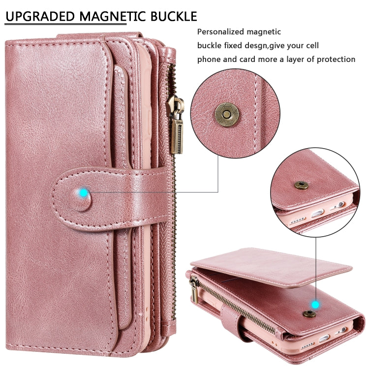 For iPhone 6 / 7 / 8 Multifunctional Retro Detachable Magnetic Horizontal Flip Leather Case with Card Slots & Holder & Wallet & Photo Frame