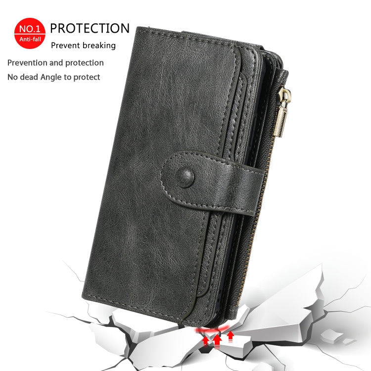 For iPhone X / XS Multifunctional Retro Detachable Magnetic Horizontal Flip Leather Case with Card Slots & Holder & Wallet & Photo Frame