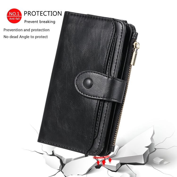 For iPhone X / XS Multifunctional Retro Detachable Magnetic Horizontal Flip Leather Case with Card Slots & Holder & Wallet & Photo Frame