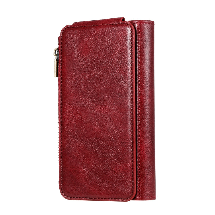 For iPhone X / XS Multifunctional Retro Detachable Magnetic Horizontal Flip Leather Case with Card Slots & Holder & Wallet & Photo Frame