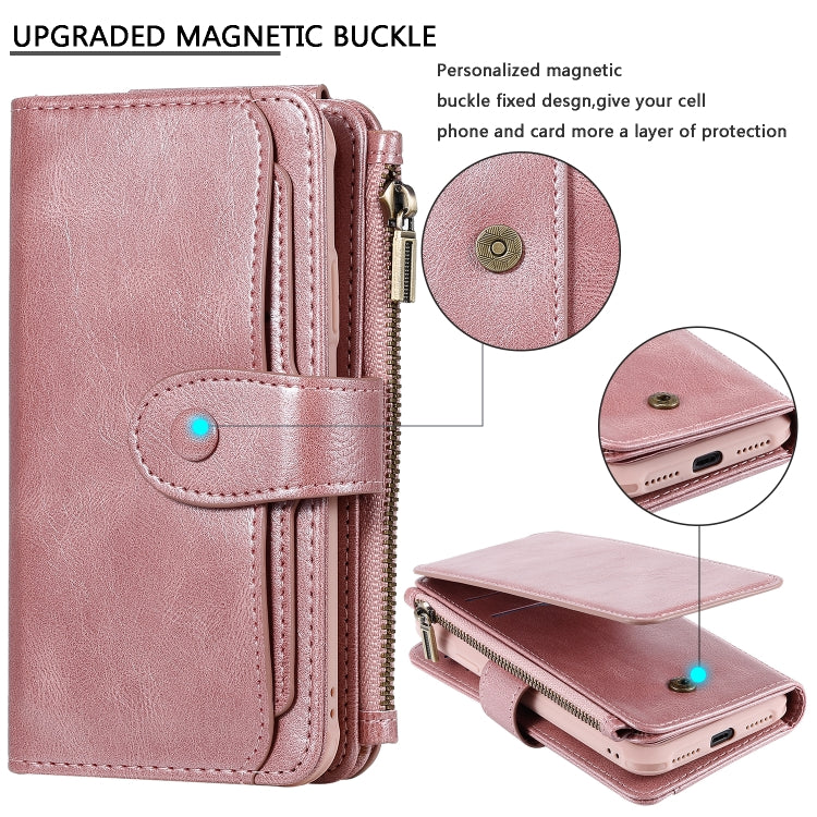 For iPhone X / XS Multifunctional Retro Detachable Magnetic Horizontal Flip Leather Case with Card Slots & Holder & Wallet & Photo Frame