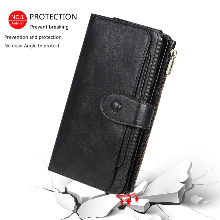 For iPhone XS Max Multifunctional Retro Detachable Magnetic Horizontal Flip Leather Case with Card Slots & Holder & Wallet & Photo Frame