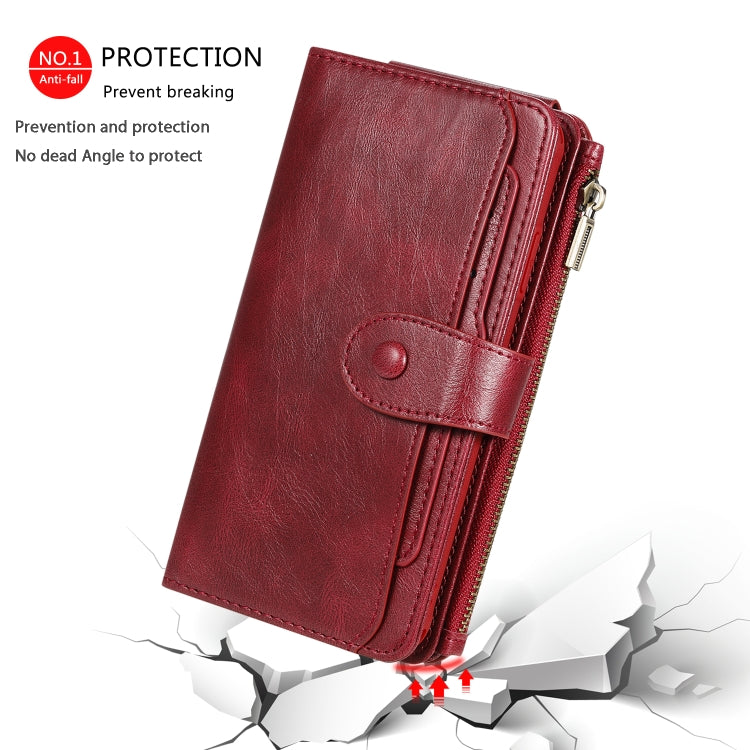 For iPhone XS Max Multifunctional Retro Detachable Magnetic Horizontal Flip Leather Case with Card Slots & Holder & Wallet & Photo Frame