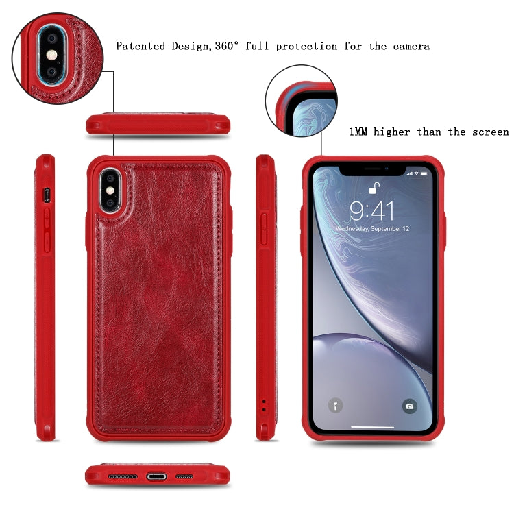 For iPhone XS Max Multifunctional Retro Detachable Magnetic Horizontal Flip Leather Case with Card Slots & Holder & Wallet & Photo Frame