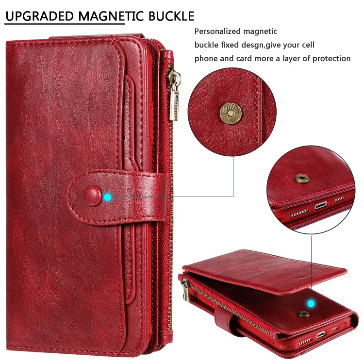 For iPhone XS Max Multifunctional Retro Detachable Magnetic Horizontal Flip Leather Case with Card Slots & Holder & Wallet & Photo Frame