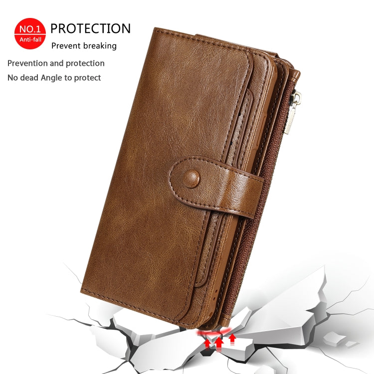 For iPhone XS Max Multifunctional Retro Detachable Magnetic Horizontal Flip Leather Case with Card Slots & Holder & Wallet & Photo Frame