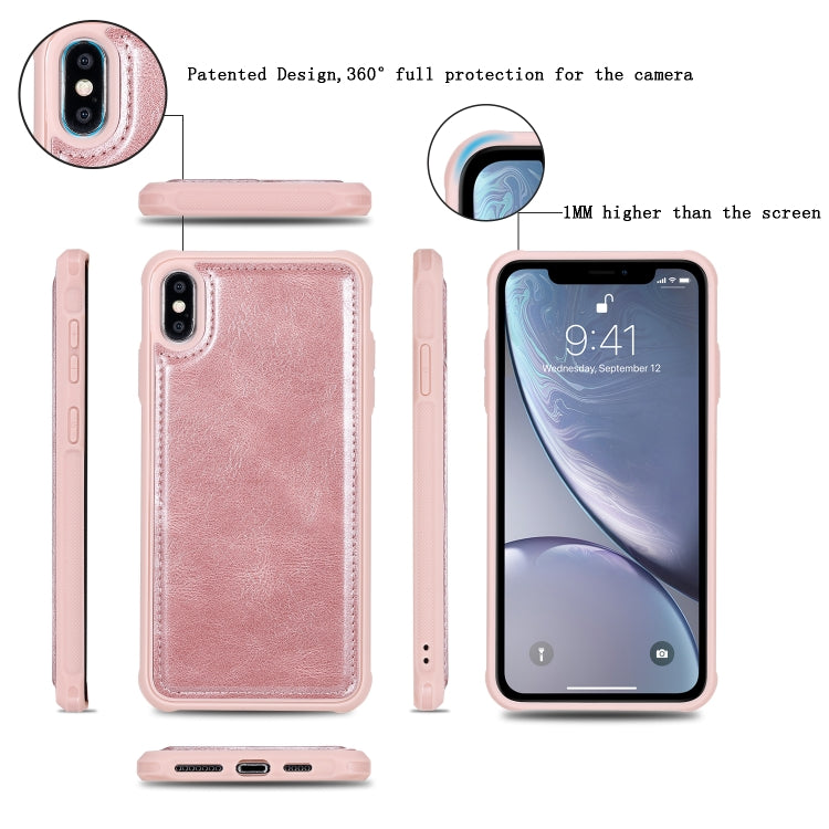 For iPhone XS Max Multifunctional Retro Detachable Magnetic Horizontal Flip Leather Case with Card Slots & Holder & Wallet & Photo Frame