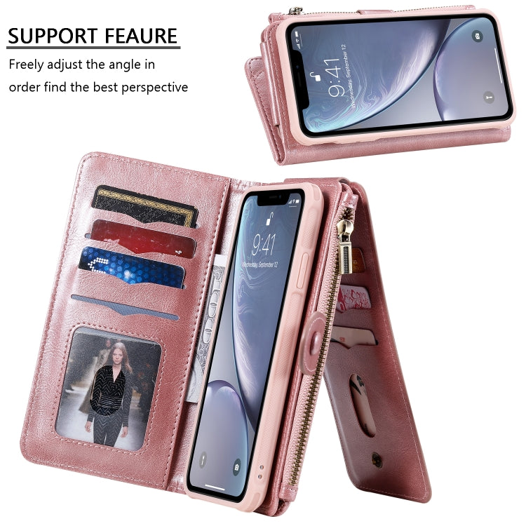 For iPhone XS Max Multifunctional Retro Detachable Magnetic Horizontal Flip Leather Case with Card Slots & Holder & Wallet & Photo Frame