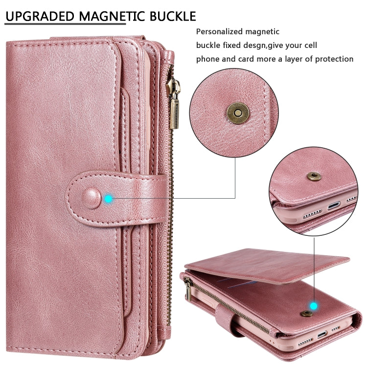 For iPhone XS Max Multifunctional Retro Detachable Magnetic Horizontal Flip Leather Case with Card Slots & Holder & Wallet & Photo Frame