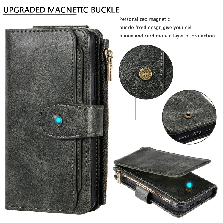For iPhone 11 Pro Multifunctional Retro Detachable Magnetic Horizontal Flip Leather Case with Card Slots & Holder & Wallet & Photo Frame