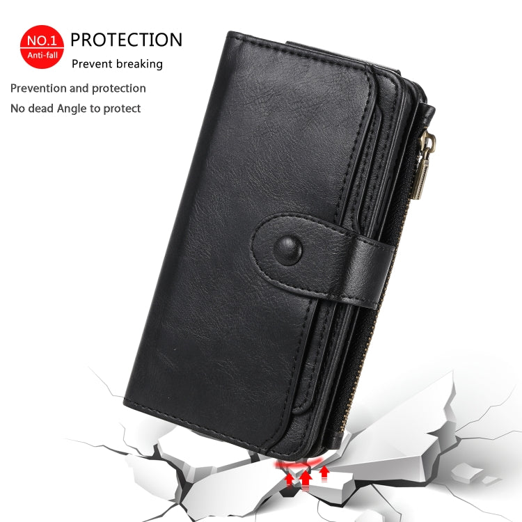 For iPhone 11 Pro Multifunctional Retro Detachable Magnetic Horizontal Flip Leather Case with Card Slots & Holder & Wallet & Photo Frame