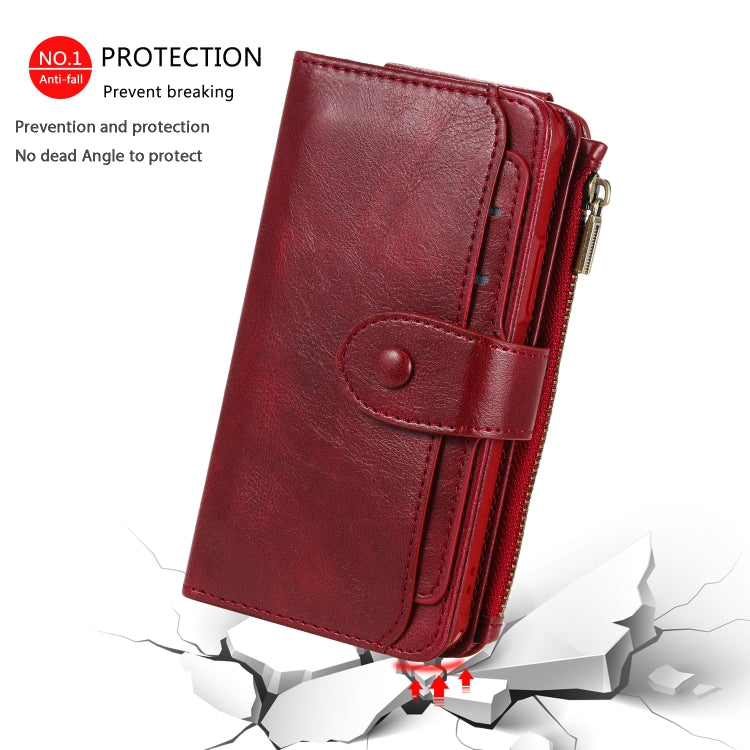 For iPhone 11 Pro Multifunctional Retro Detachable Magnetic Horizontal Flip Leather Case with Card Slots & Holder & Wallet & Photo Frame