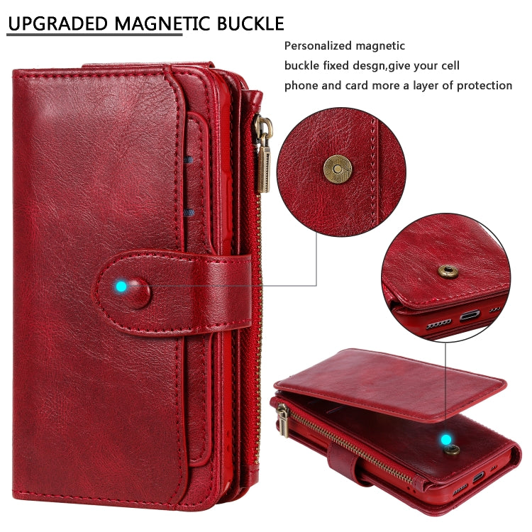For iPhone 11 Pro Multifunctional Retro Detachable Magnetic Horizontal Flip Leather Case with Card Slots & Holder & Wallet & Photo Frame