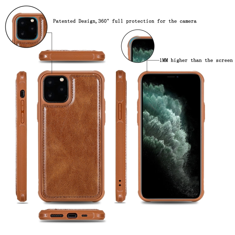 For iPhone 11 Pro Multifunctional Retro Detachable Magnetic Horizontal Flip Leather Case with Card Slots & Holder & Wallet & Photo Frame