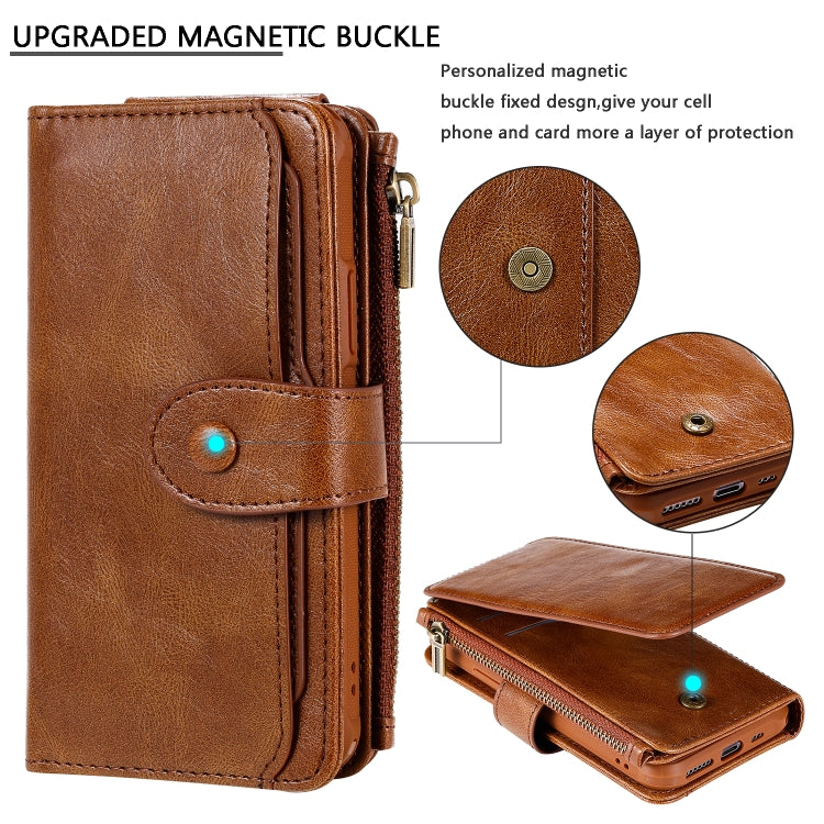 For iPhone 11 Pro Multifunctional Retro Detachable Magnetic Horizontal Flip Leather Case with Card Slots & Holder & Wallet & Photo Frame