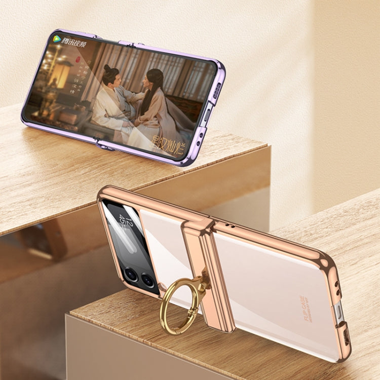For Samsung Galaxy Z Flip4 GKK Magnetic Folding Phantom Rotary Phone Case with Ring Holder