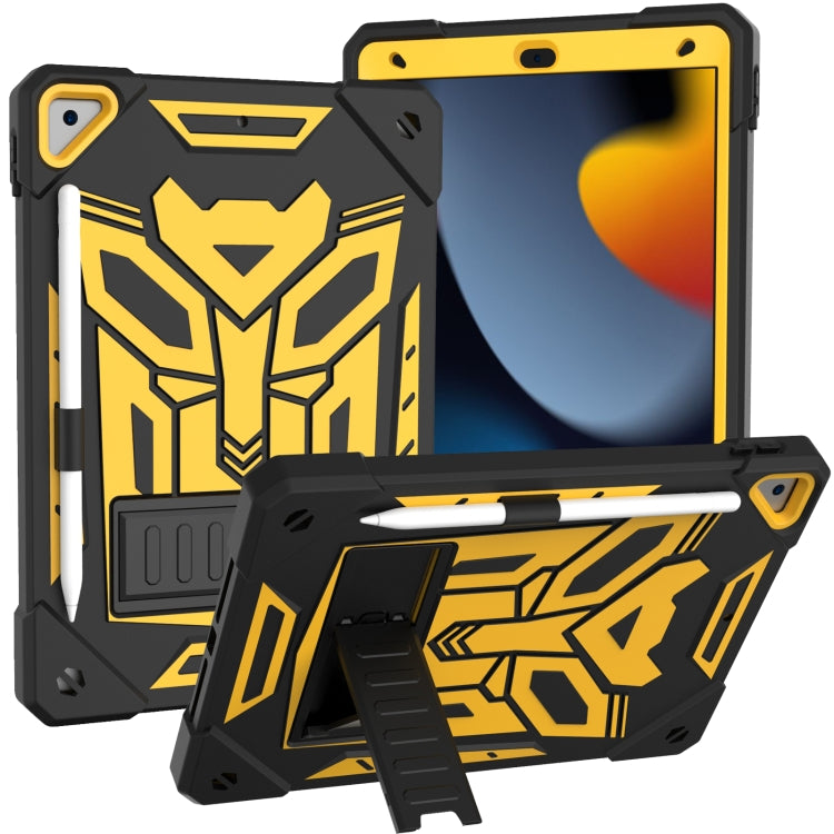 For iPad 10.2 2019/2020/2021 Bumblebee Silicone+PC Shockproof Tablet Case with Holder