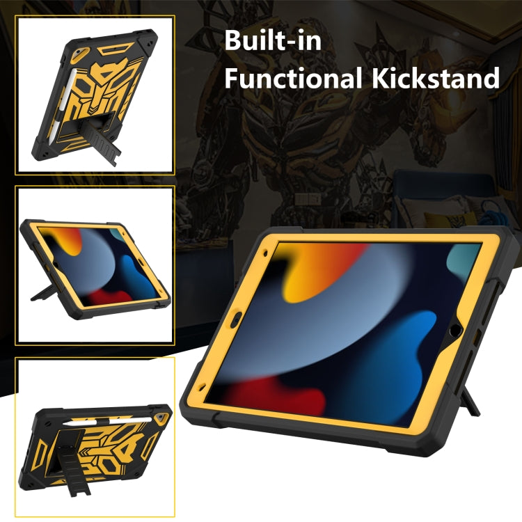 For iPad 10.2 2019/2020/2021 Bumblebee Silicone+PC Shockproof Tablet Case with Holder