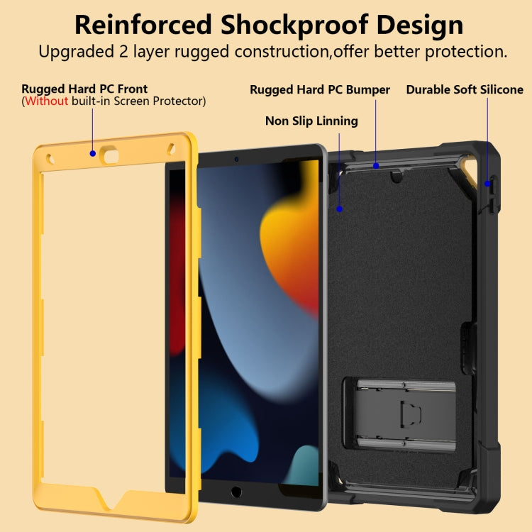 For iPad 10.2 2019/2020/2021 Bumblebee Silicone+PC Shockproof Tablet Case with Holder