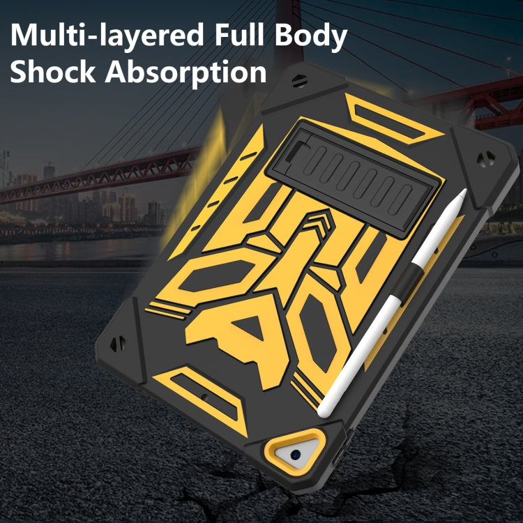 For iPad 10.2 2019/2020/2021 Bumblebee Silicone+PC Shockproof Tablet Case with Holder