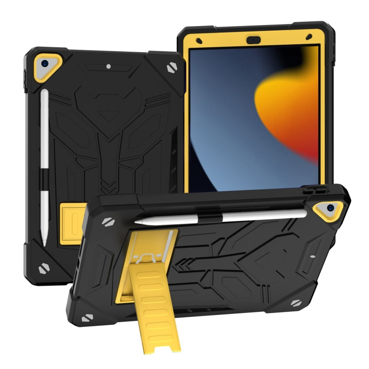 For iPad 10.2 2019/2020/2021 Bumblebee Silicone+PC Shockproof Tablet Case with Holder