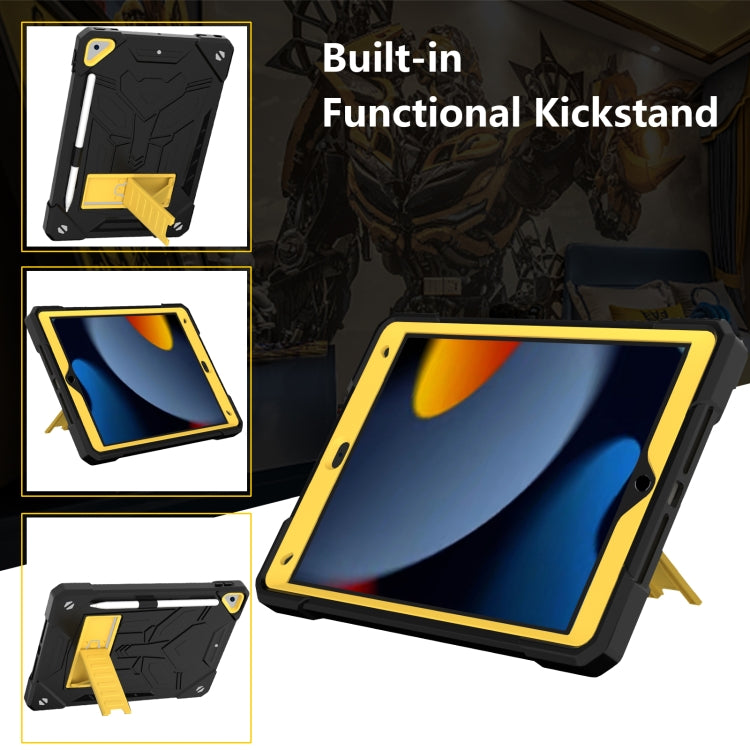 For iPad 10.2 2019/2020/2021 Bumblebee Silicone+PC Shockproof Tablet Case with Holder