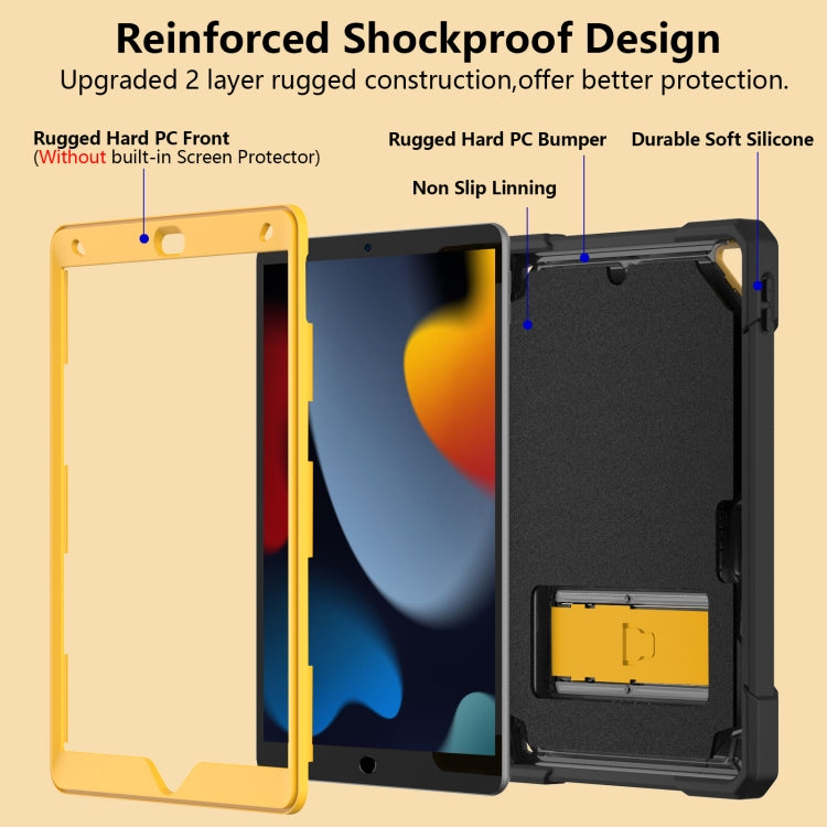 For iPad 10.2 2019/2020/2021 Bumblebee Silicone+PC Shockproof Tablet Case with Holder