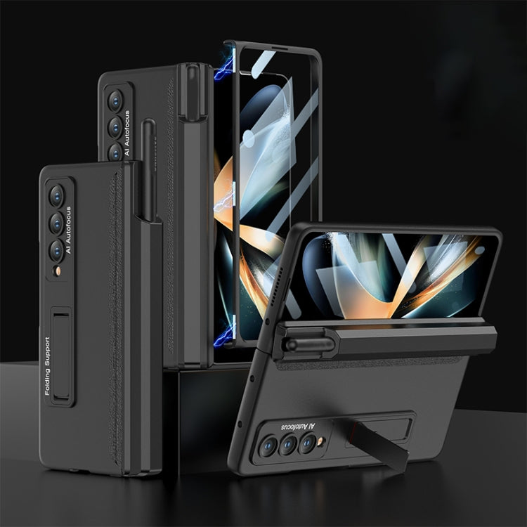 For Samsung Galaxy Z Fold4 GKK Integrated Magnetic Full Coverage Phone Case with Pen Drawer