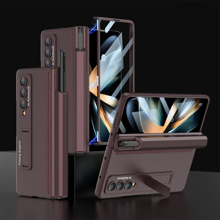 For Samsung Galaxy Z Fold4 GKK Integrated Magnetic Full Coverage Phone Case with Pen Drawer